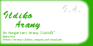 ildiko arany business card